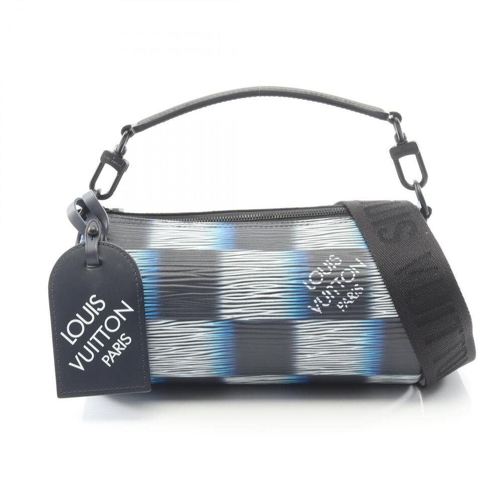 Louis Vuitton Soft Polochon Handbag Leather Epi Blue Black
